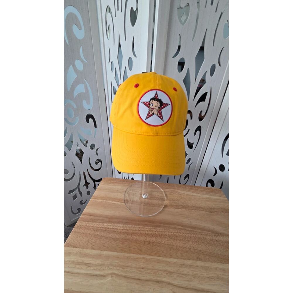 Betty Boop Star Yellow BaseballHat Cap Adjustable OSFM Cartoon Graphic NWT Cute